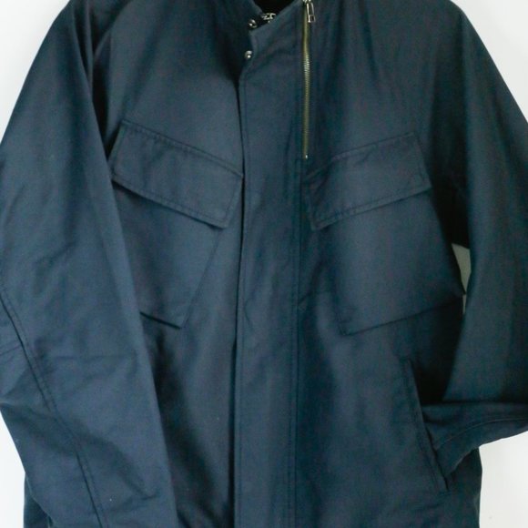 Phillip Lim Navy Blue Asymmetrical Pocket Double Zipper Nylon Jacket S - Picture 3 of 9